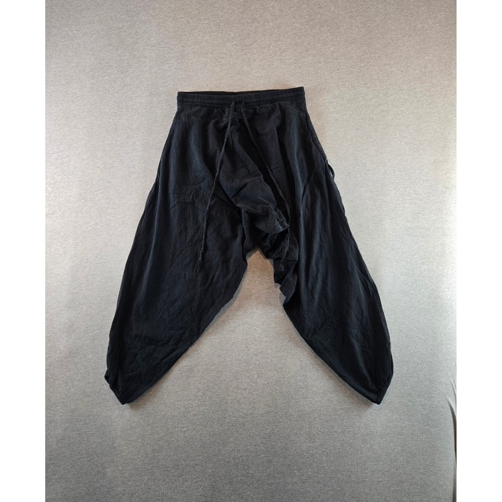 Buddha Pants Harem Pants Womens Small Black Drop Crotch Yoga Boho Loungewear